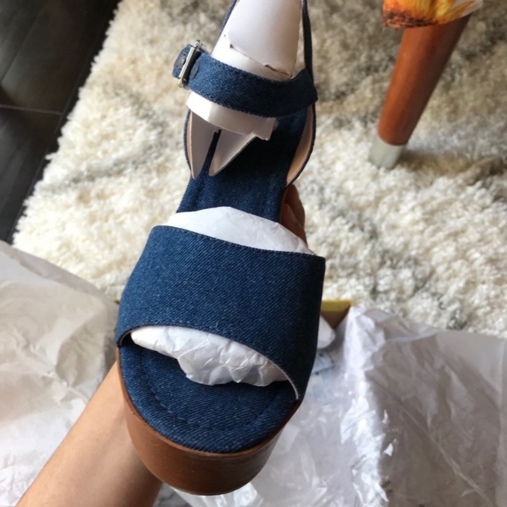 New Platform Denim Heels size 7.5